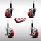 Service Caster 3.5'' SS Red Poly Wheel Swivel 3/4'' Expanding Stem Caster Set 2 Brakes, 4PK SCC-SSEX20S3514-PPUB-RED-2-TLB-2-34 - alternate 3